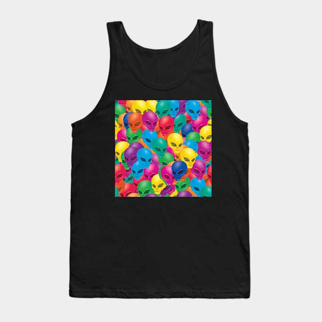 rainbow alien pattern Tank Top by STORMYMADE